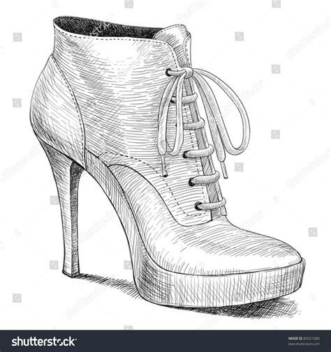 drawings of high heels|high heel boots drawing.